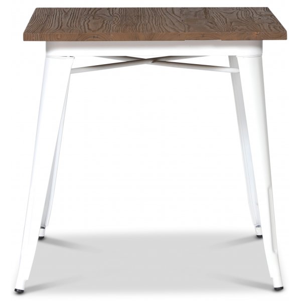 France metallbord 75 x 75 cm - Vit / Brunt trä France metallbord 75 x 75 cm - Vit / Brunt trä