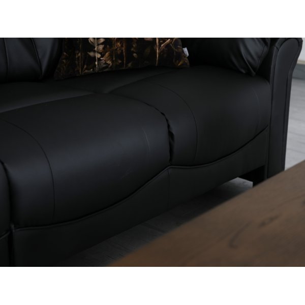 H�rnsoffa svart konstl�der 5-sits - Peking + Reng�ring f�r m�bler