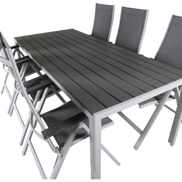 Break utematgrupp med 6 st Albany stolar - Gr�/Vit