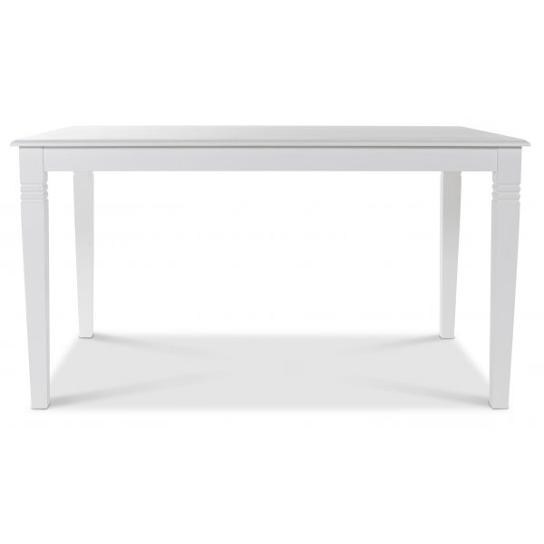 Mellby matgrupp 140 cm bord med 4 st svarta Karl pinnstolar - Vit / Svart + 4.00 x Stolsdyna