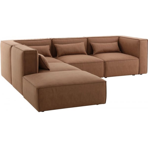 Nees modulsoffa i cognac combo 2 + M�beltassar