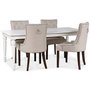 1 Matgrupp; Bord 180x90 cm med 4 st beige Tuva stolar