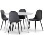 Rosvik matgrupp, matbord med 4 st Carisma sammetsstolar - Vit/Gr�