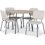Tofta matgrupp �100 cm bord i ljust tr� + 4 st Lokrume beige stolar + 3.00 x M�beltassar