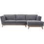 Soffa med divan gr�tt tyg - 260 cm bred