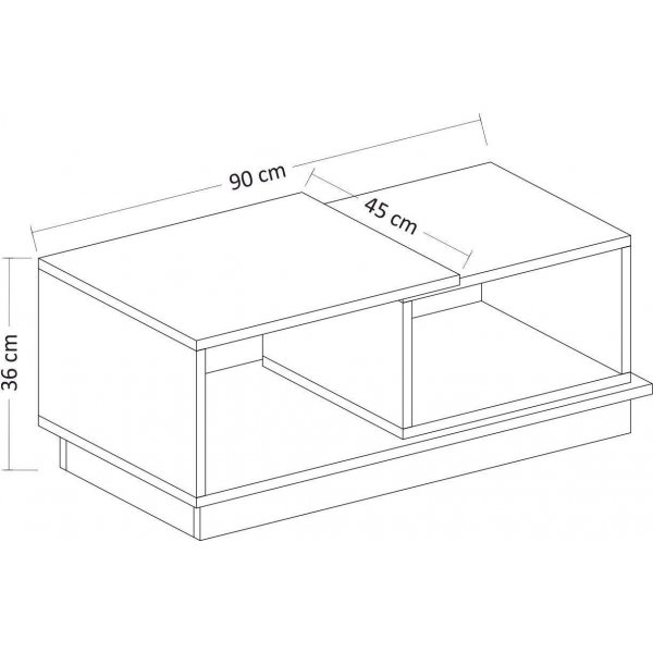 Concept soffbord 90 x 45 cm - Antracit/ek Concept soffbord 90 x 45 cm - Antracit/ek