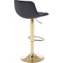 Barstol svart sammet med guldfot - Sitth�jd 62-84 cm + Textilv�rd f�r m�bler