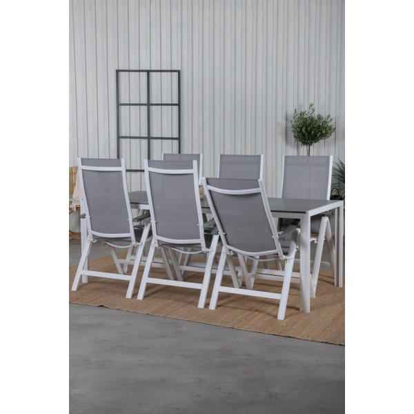 Break utematgrupp med 6 st Albany stolar - Gr�/Vit