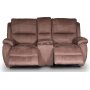 Enjoy Hollywood Biosoffa - 2-sits recliner (el) i brunt microfibertyg