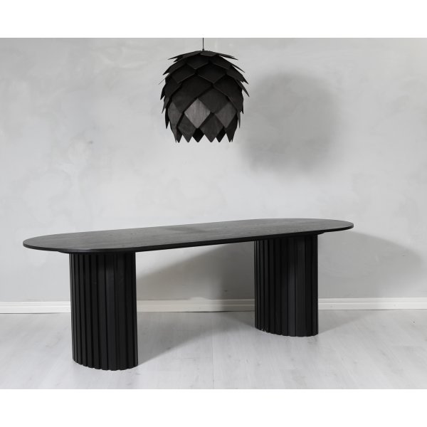 Matgrupp PiPi ovalt matbord 240 cm inkl 4 st Sunda matstol - Svartbets + 3.00 x M�beltassar