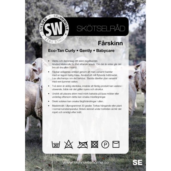 Curly stolsdyna f�rskinn Svart