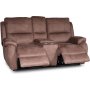 Enjoy Hollywood Biosoffa - 2-sits recliner (el) i brunt microfibertyg