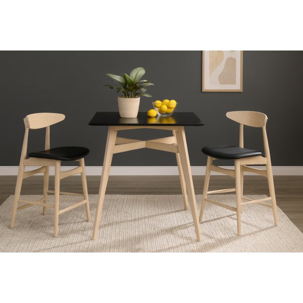 Barbord inklusive 2 st barstolar - Whitewash/svart