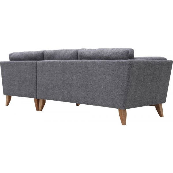 Soffa med divan gr�tt tyg - 260 cm bred