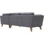 Soffa med divan gr�tt tyg - 260 cm bred