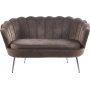Soffa 2-sits brun sammet med kromade ben