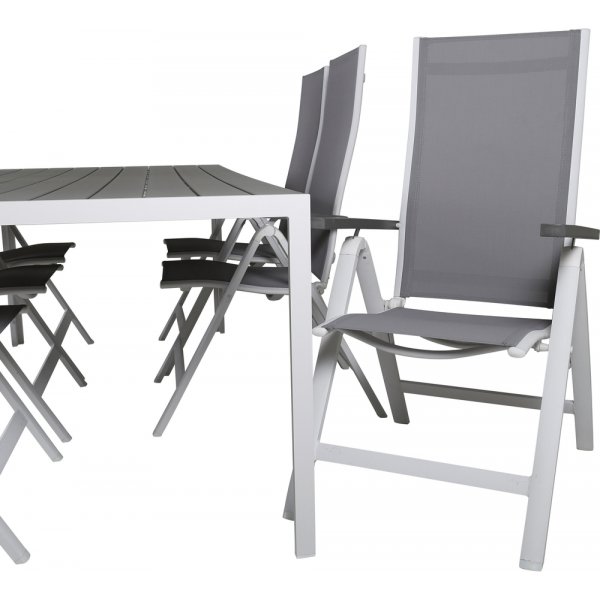 Break utematgrupp med 6 st Albany stolar - Gr�/Vit