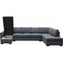 Solna m�rkgr� v�ndbar U-soffa 367 cm + M�beltassar