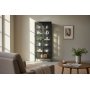 Vitrinsk�p Elegance II 80x37x200 cm - Svart metall med frostat glas