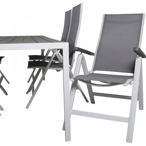 Break utematgrupp med 6 st Albany stolar - Gr�/Vit