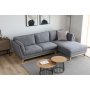 Soffa med divan gr�tt tyg - 260 cm bred