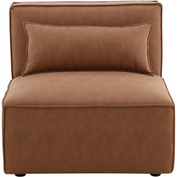 Nees modulsoffa i cognac combo 3 + Textilv�rd f�r m�bler