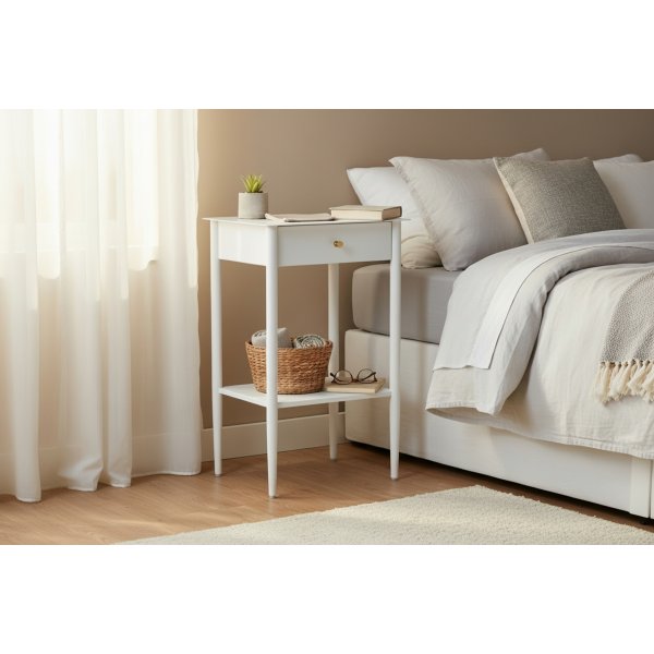 S�ngbord Flash 40x35x60 cm - Vit