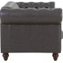 Soffa chesterfield 3-sits 219 cm mörkbrunt konstläder + Textilvård för möbler Soffa chesterfield 3-sits 219 cm mörkbrunt konstläder + Textilvård för möbler