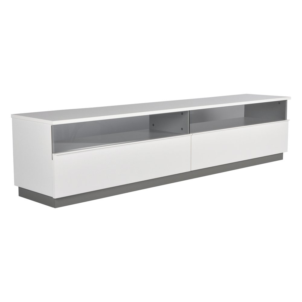 Decibel tv bänk 200 med sockel vit högblank 3895 kr trendrum.se Spisestue for 8