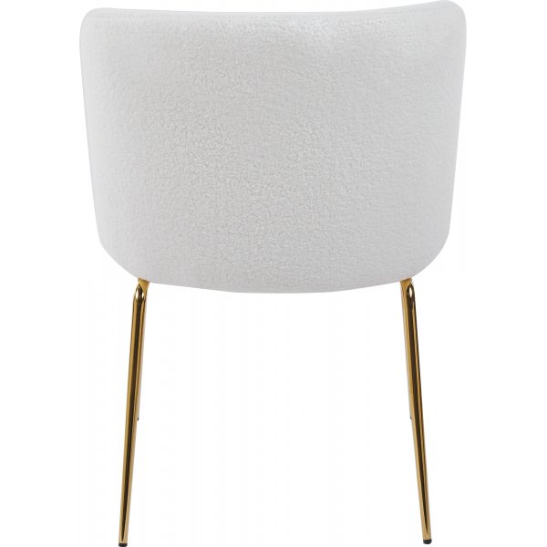 Matgrupp Lanzo �120 cm marmor beige med 4 st stolar i boucl� och m�ssingsben