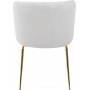 Matgrupp Lanzo �120 cm marmor beige med 4 st stolar i boucl� och m�ssingsben