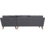 Soffa med divan gr�tt tyg - 260 cm bred