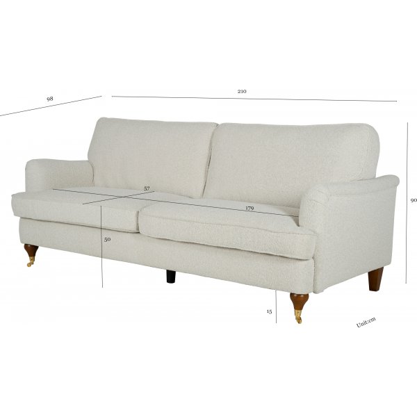Soffa 210 cm bred Howard Watford Deluxe i boucl�
