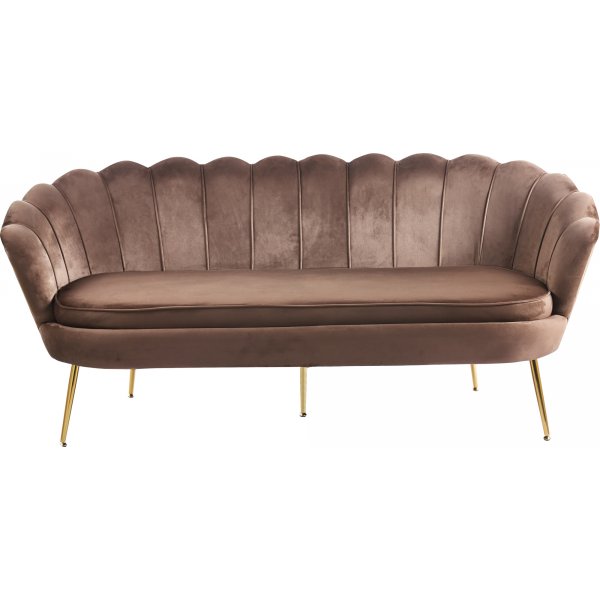 Kingsley soffa 3-sits i brun sammet + Rengöring för möbler Kingsley soffa 3-sits i brun sammet + Rengöring för möbler