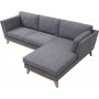 Soffa med divan gr�tt tyg - 260 cm bred