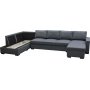 Solna m�rkgr� v�ndbar U-soffa 367 cm + M�beltassar