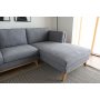Soffa med divan gr�tt tyg - 260 cm bred