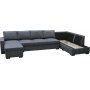 Solna m�rkgr� v�ndbar U-soffa 367 cm + M�beltassar