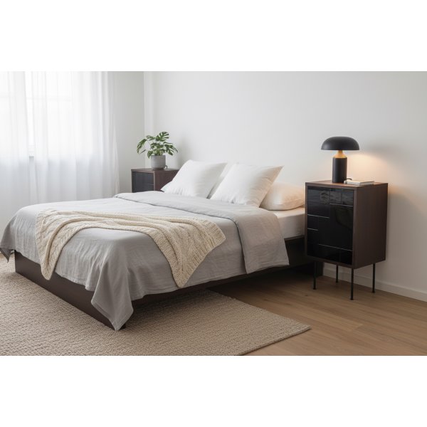 S�ngbord Straight - Mocca/Svart