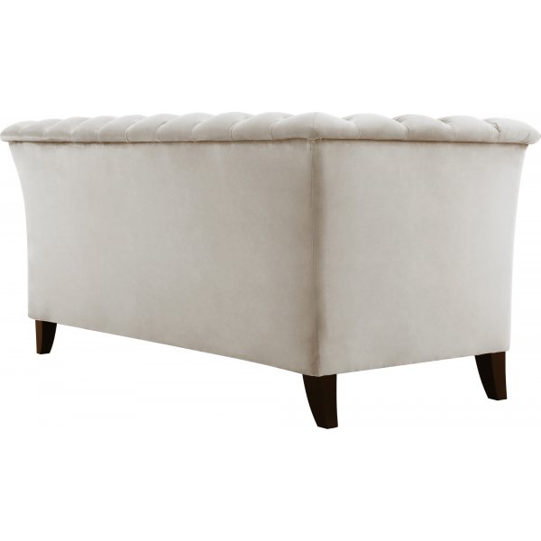 Soffa 2-sits chesterfield beige - Milton + Textilv�rd f�r m�bler