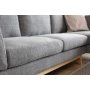 Soffa med divan gr�tt tyg - 260 cm bred
