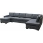 Solna m�rkgr� v�ndbar U-soffa 367 cm + M�beltassar