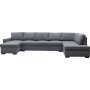 Solna m�rkgr� v�ndbar U-soffa 367 cm + M�beltassar