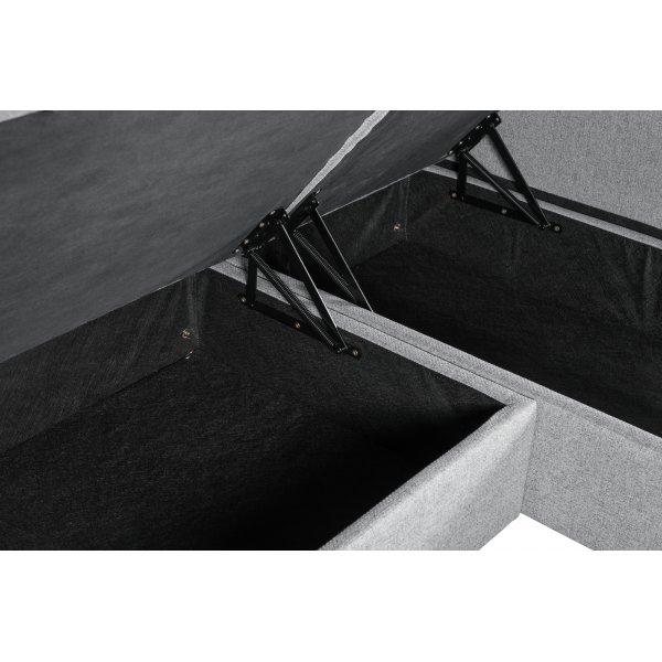 Soffa med f�rvaring gr� 214 cm bred