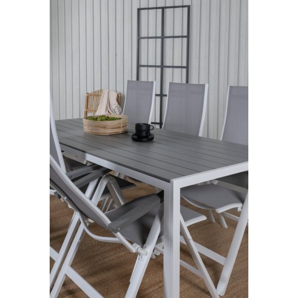 Break utematgrupp med 6 st Albany stolar - Gr�/Vit