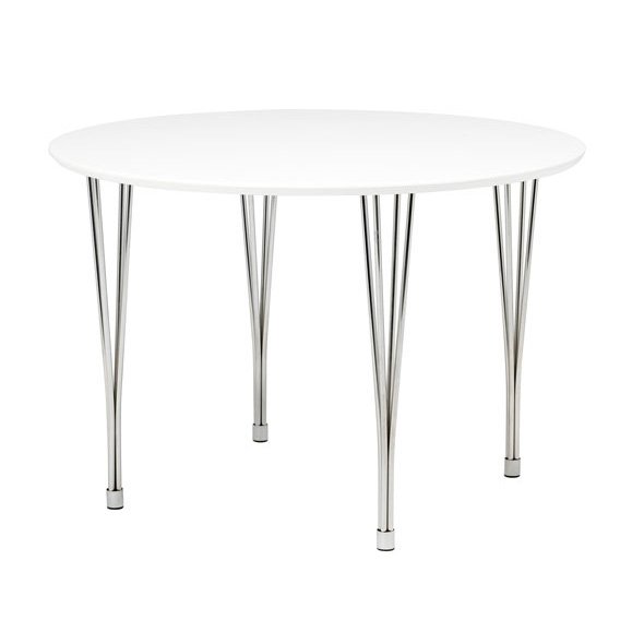 Menton Runt Matbord 110cm Vit Krom 1990 Kr Trendrum Se