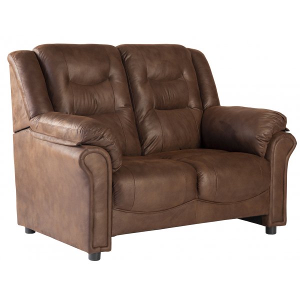 Vera 2-sits soffa i brunt microfiber + Möbeltassar Vera 2-sits soffa i brunt microfiber + Möbeltassar