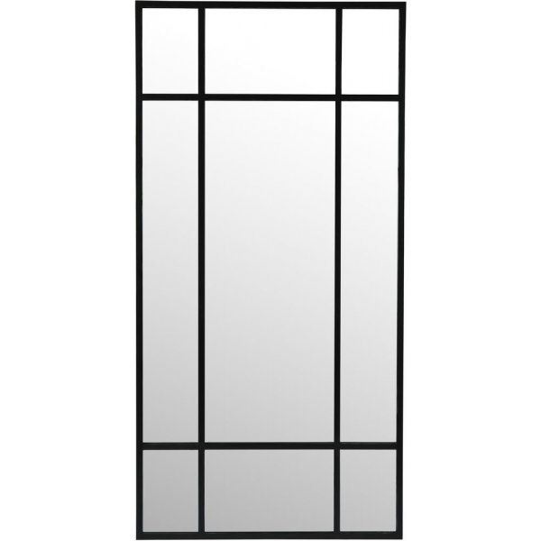 Marlon helkroppsspegel 200x100 cm - Metall/antiksvart + Karta med m�beltassar p� k�pet!