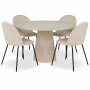 Matgrupp Lanzo �120 cm med 4 st Astrid stolar i beige sammet