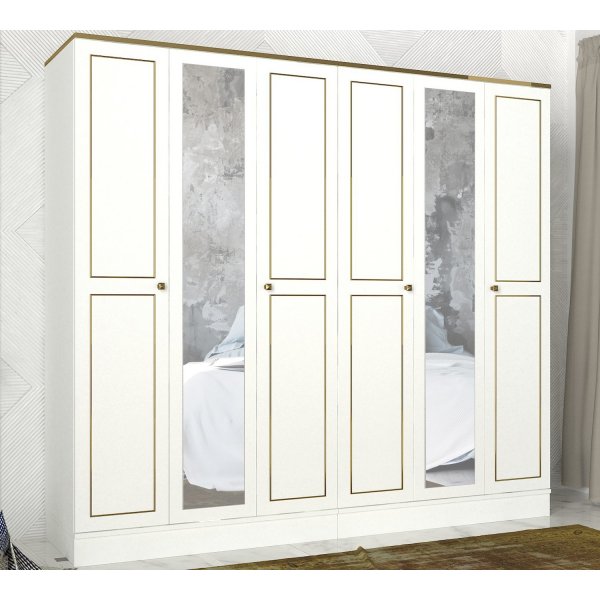 Ravenna garderob - Vit/guld Ravenna garderob - Vit/guld